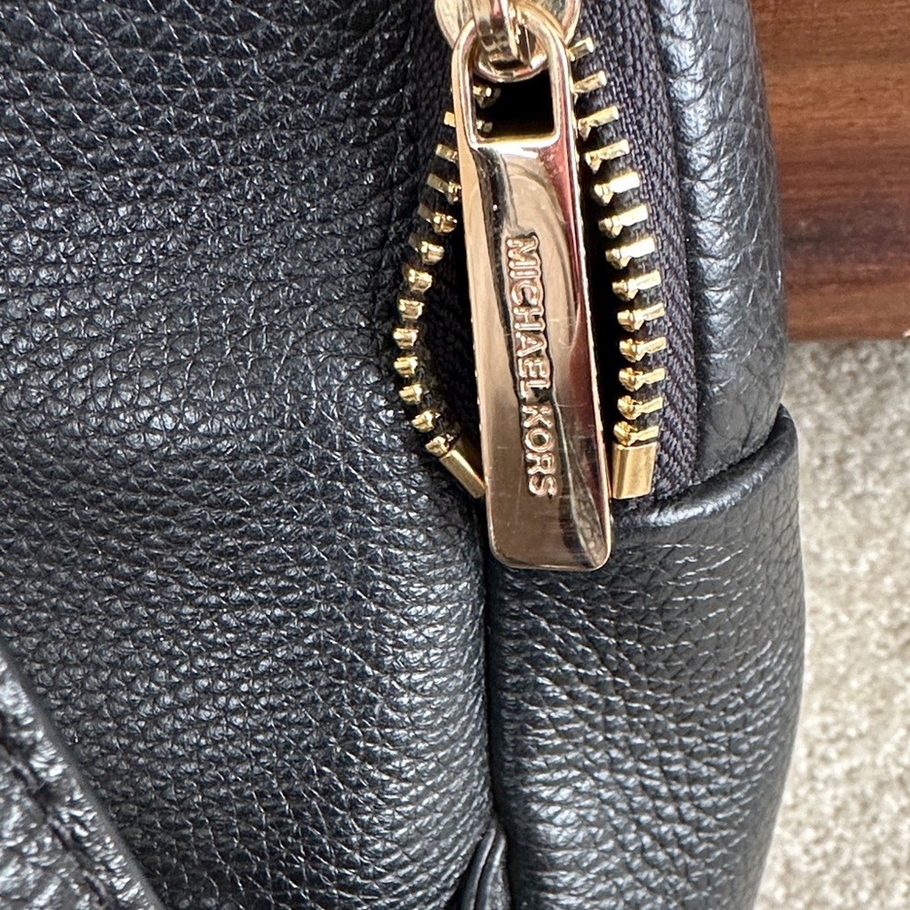 Michael Kors Black Pebbled Leather Backpack - Picture 3 of 7